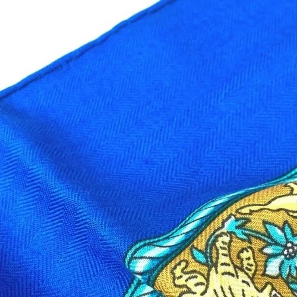 HERMES CHASSE EN INDE Indian Hunting Calle Jean 140 Large Shawl Stole Scarf - Picture 8 of 12